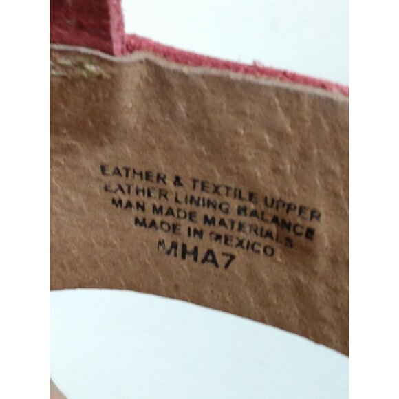 Born Women's  Size 8 Band Strappy Slingback Sandal Red Tapestry Espadrille - Picture 9 of 9